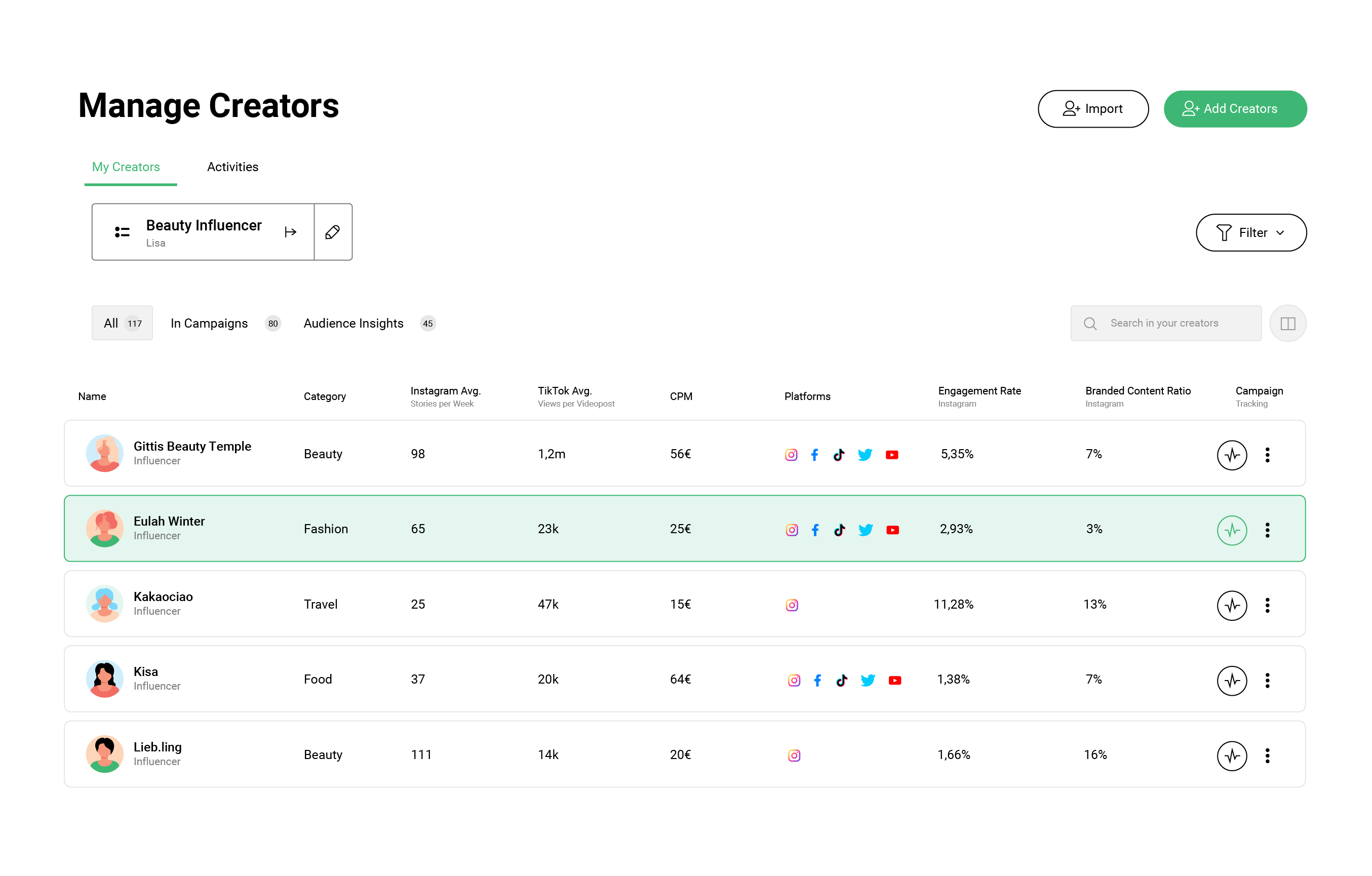 Influencer CRM